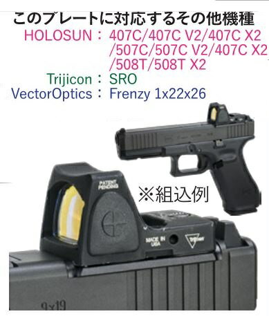 BOMBER AIRSOFT BAC アルミ ドットサイトマウント Trijicon RMR 対応 東京マルイGLOCK17 Gen.5 MOS GBB用　BM-ADT-RMR-TM 2