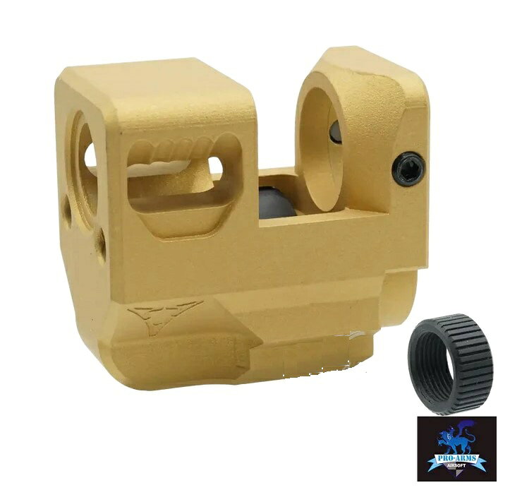 PRO-ARMS コンペンセイター Killer Innovation 14mm逆ねじ アルミ Gold UMAREX/VFC Glock17 Gen.4/Gen.5用