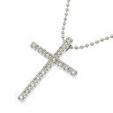 【返品OK】4℃ クロスモチーフ 合計約0.15ct 天然ダイヤ ネックレス 40cm K18WG 新品仕上げ済み レディース 18K 18金 ホワイトゴールド 金無垢【送料無料】【中古】