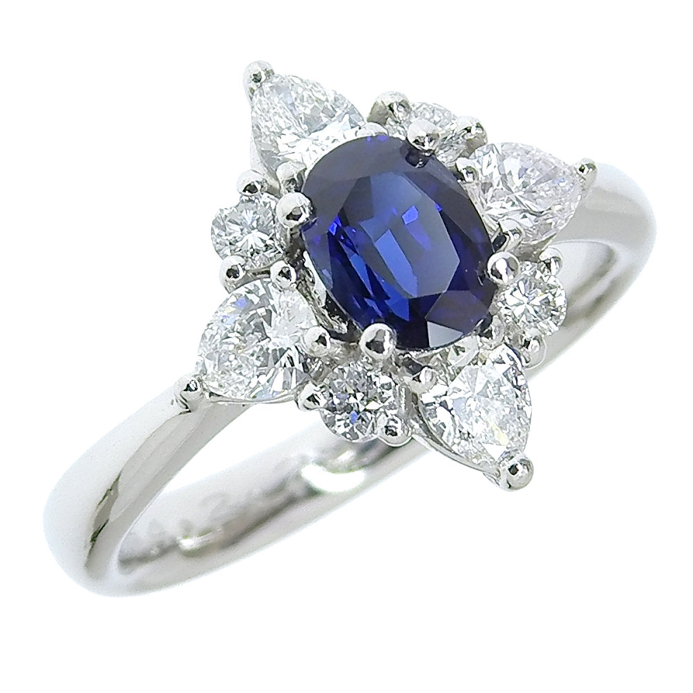 Rakuten - 【返品OK】0.98ct 天然サファイア リング 11号 Pt900 新品仕上げ済み 合計0.77ct 天然ダイア レディース プラチナ 白金 一粒 1粒 1P【送料無料】【中古】
