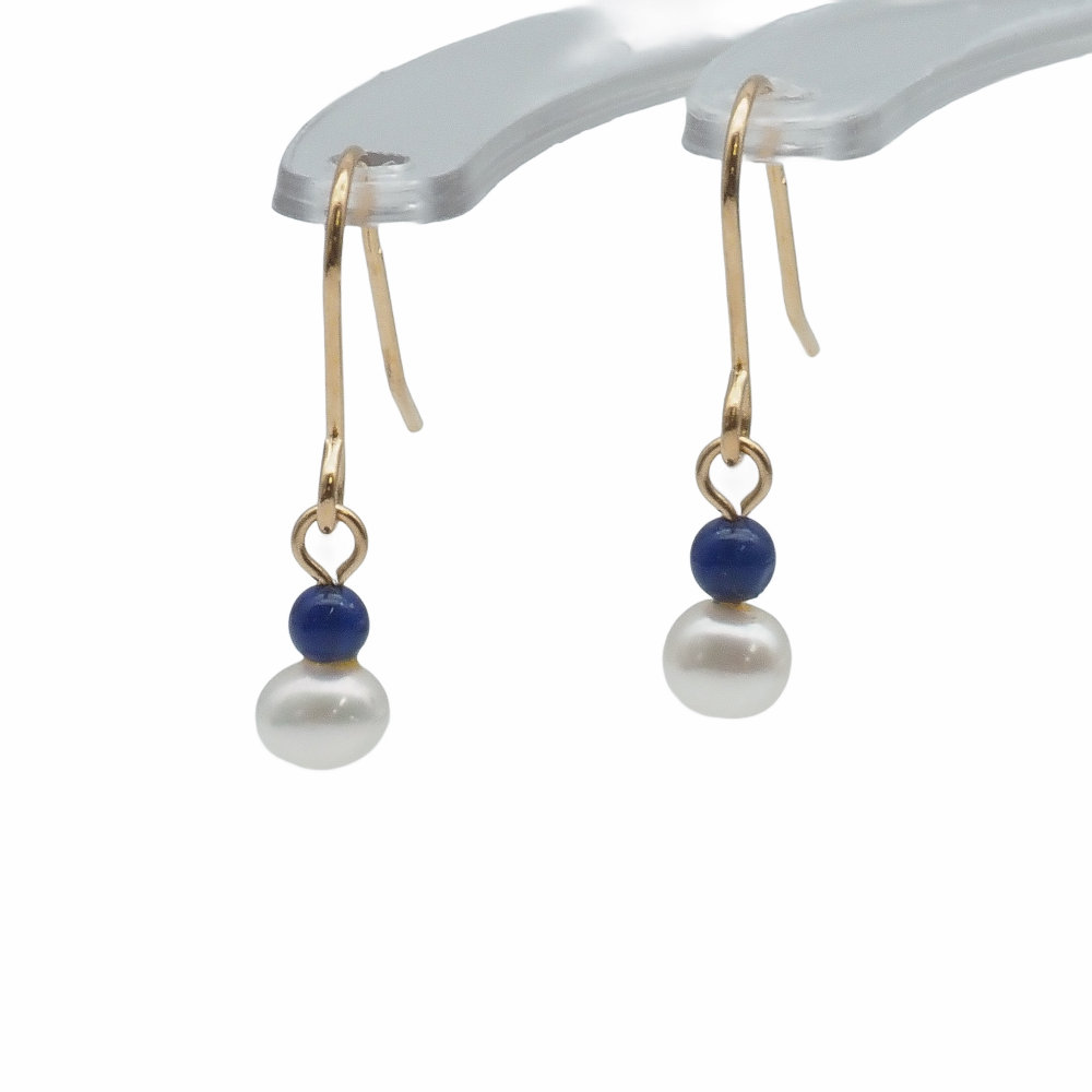 【中古】パールピアスK18YGラピ...