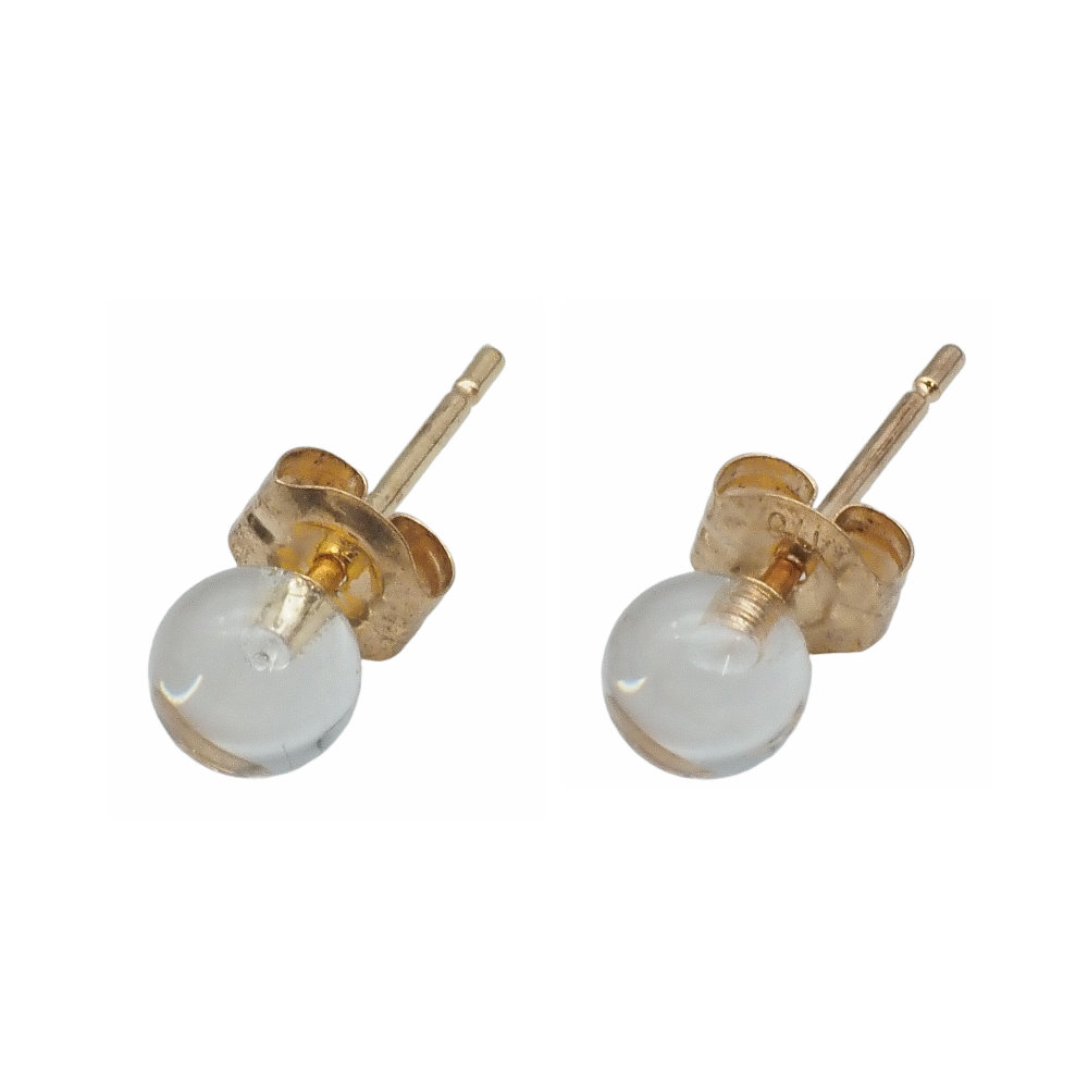 【中古】約4.0mm水晶ピアスK1...