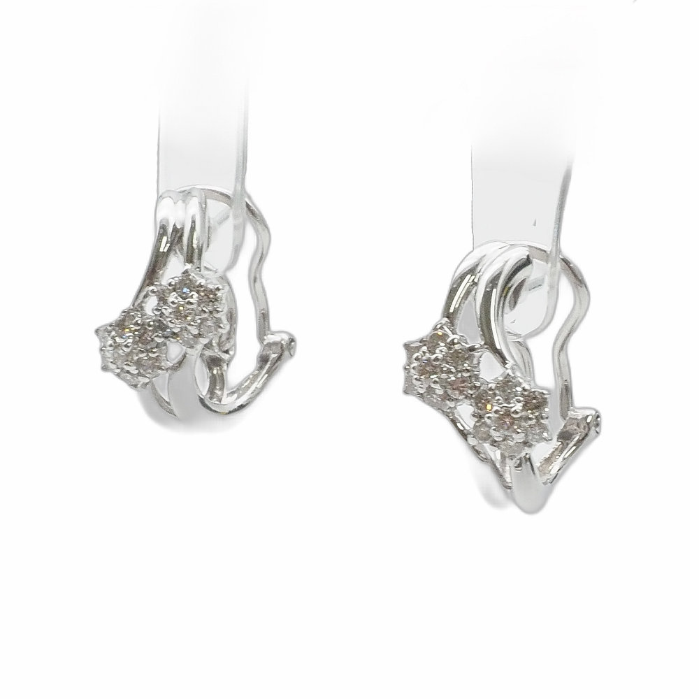 Rakuten - 【返品OK】合計0.40ct 天然ダイヤ ピアス K18WG 新品仕上げ済み レディース 18K 18金 ホワイトゴールド 金無垢 2way イヤリング【送料無料】【中古】