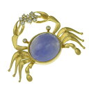【返品OK】カニモチーフ 8.81ct 天然ソーダライト ブローチヘッド K18YG ソーティング付き 合計0.19ct 天然ダイヤ レディース 18K 18金...