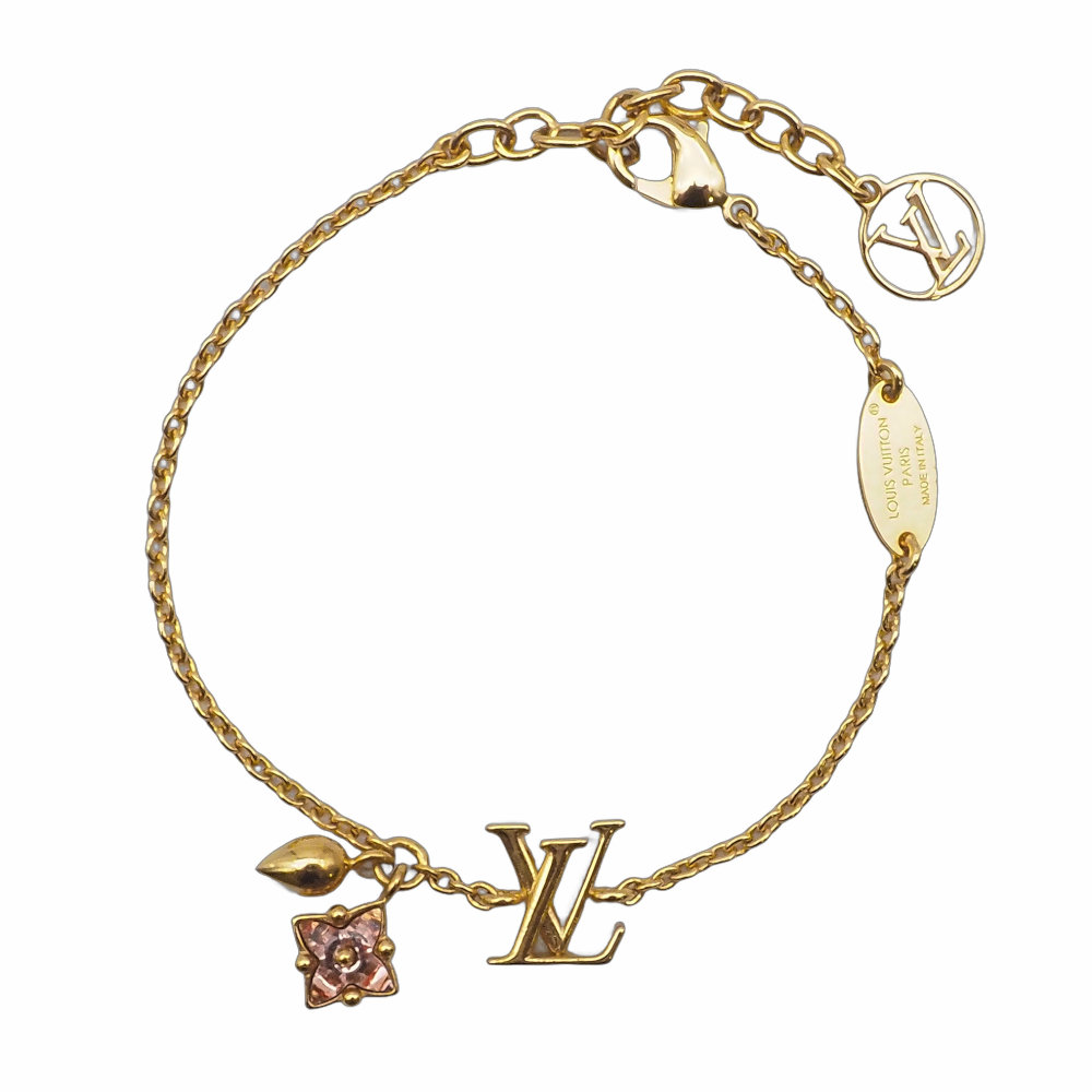 Gold - 【返品OK】ルイヴィトン ブレスレット ルルグラム 19.5cm GP M00801 レディース ロゴ 花 フラワー【送料無料】【中古】