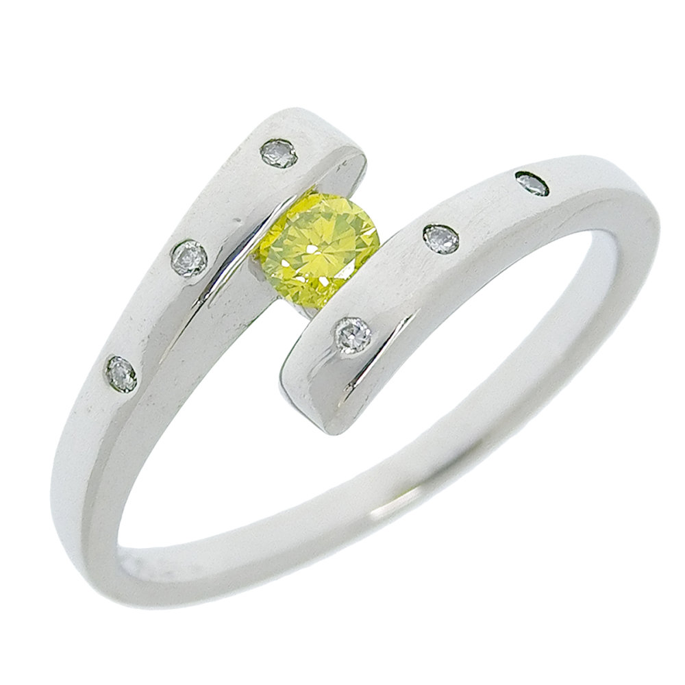 Other , Materials - 【返品OK】0.13ct トリートダイヤ リング 11号 K18WG 新品仕上げ済み 合計0.04ct 天然ダイヤ レディース 18K 18金 ホワイトゴールド 一粒 1粒 1P【送料無料】【中古】