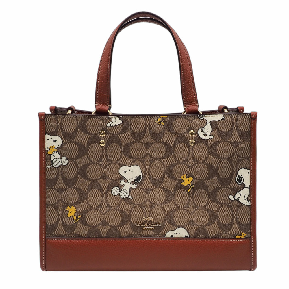 COACH スヌーピー トート　ハンドバッグ　コラボ　 バッグ ブラウン 新品 COACH コーチ トートバッグ スヌーピー ブラウン - メルカリ