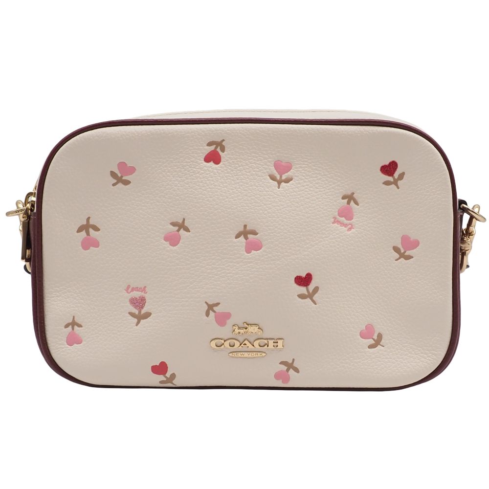 COACH - 【返品OK】コーチ ショルダーバッグ C2835 レザー ショルダーバッグ ハート フラワー 白 アイボリー【送料無料】【中古】
