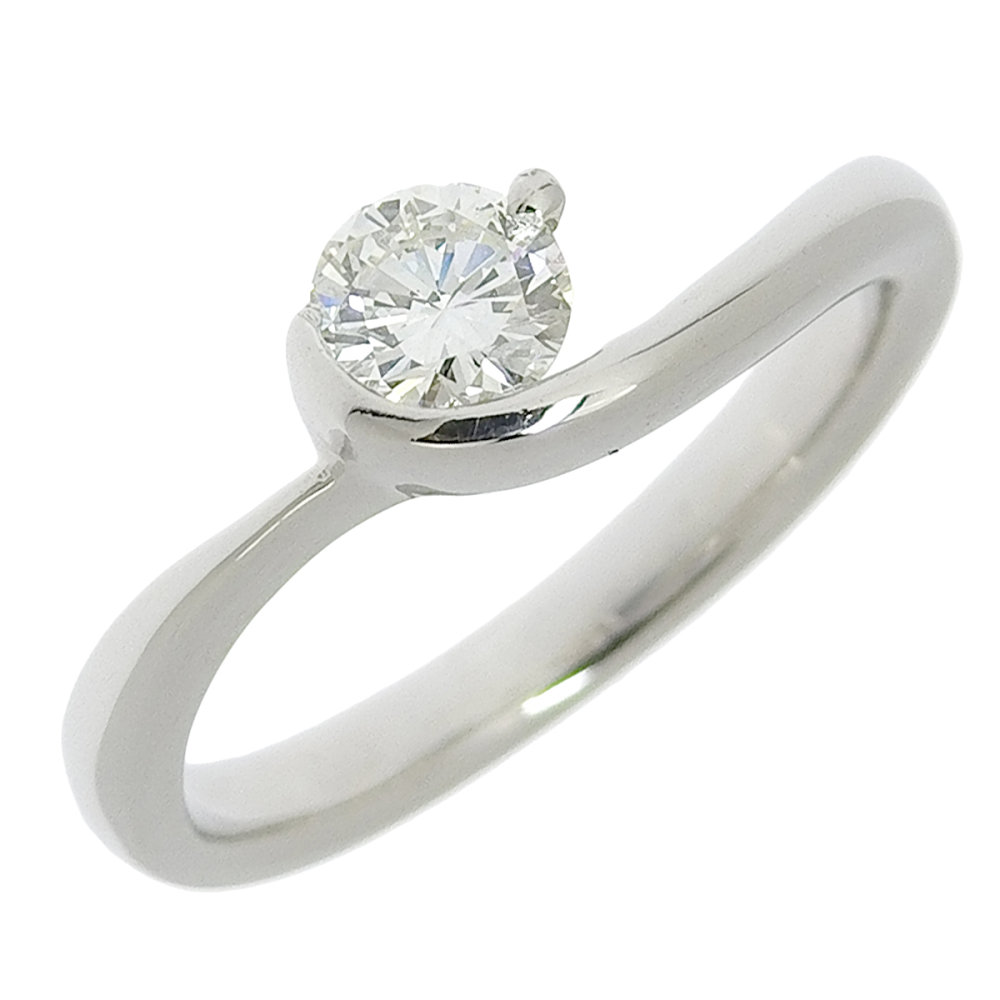 Rakuten - 【返品OK】0.35ct 天然ダイヤ リング 9号 Pt900 新品仕上げ済み レディース プラチナ 白金 一粒 1粒 1P シンプル【送料無料】【中古】