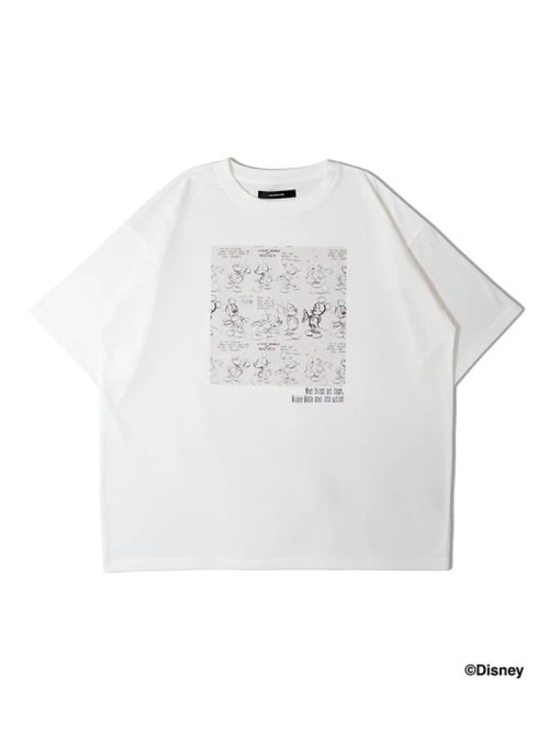 Rakuten - Mickey BOXプリントSS Tシャツ(MENS) JACKROSE ジャックローズ トップス カットソー・Tシャツ ホワイト ブラック【送料無料】[Rakuten Fashion]