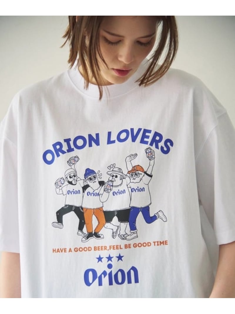 Rakuten - 【ORION × Duckster】オリオンビールコラボTEE《ORION LOVERS》(MENS) Duckster ゴースローキャラバン トップス カットソー・Tシャツ ホワイト ブラック【送料無料】[Rakuten Fashion]