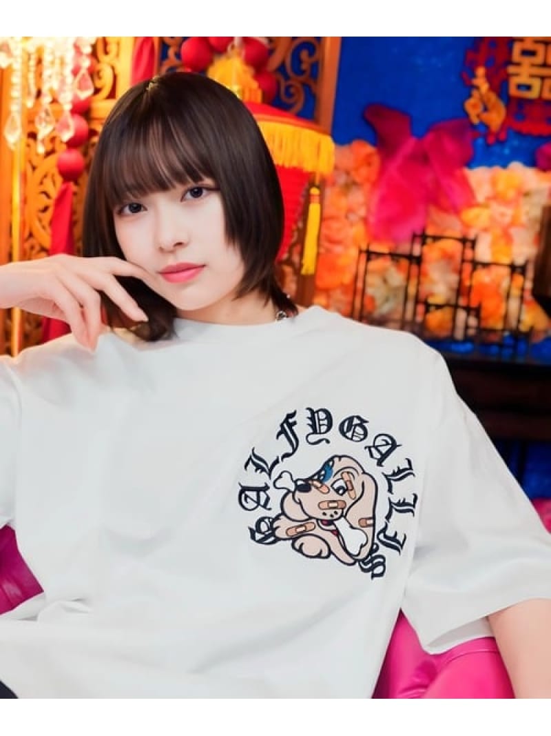 Rakuten - 【GALFY×GALLIS ADDICTION】安心のサークルロゴSS Tee(MENS/WOMENS) GALLIS ADDICTION ジャックローズ トップス カットソー・Tシャツ ホワイト ブラック【送料無料】[Rakuten Fashion]