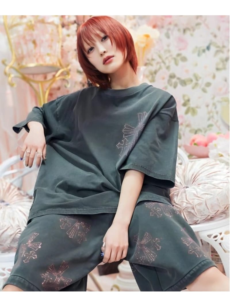 Rakuten - 【GALFY×GALLIS ADDICTION】安心の十字架キラキラ半袖SETUP(MENS) GALLIS ADDICTION ジャックローズ スーツ・フォーマル セットアップスーツ ブラック グレー【送料無料】[Rakuten Fashion]