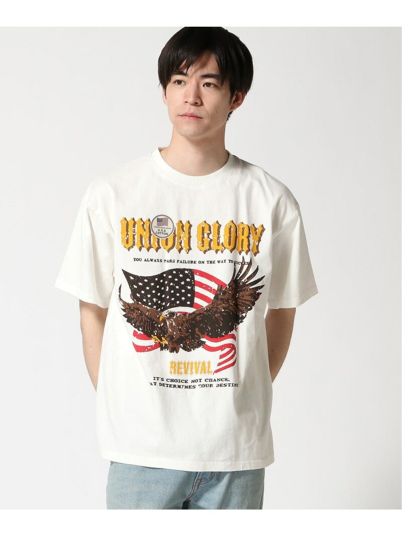 ROUGH TRADE/(M)USAコットンピグメントイーグルTEE ROUGH TRADE サンコーバザール トップス カットソー・Tシャツ ホワイト グレー パープル[Rakuten Fashion]