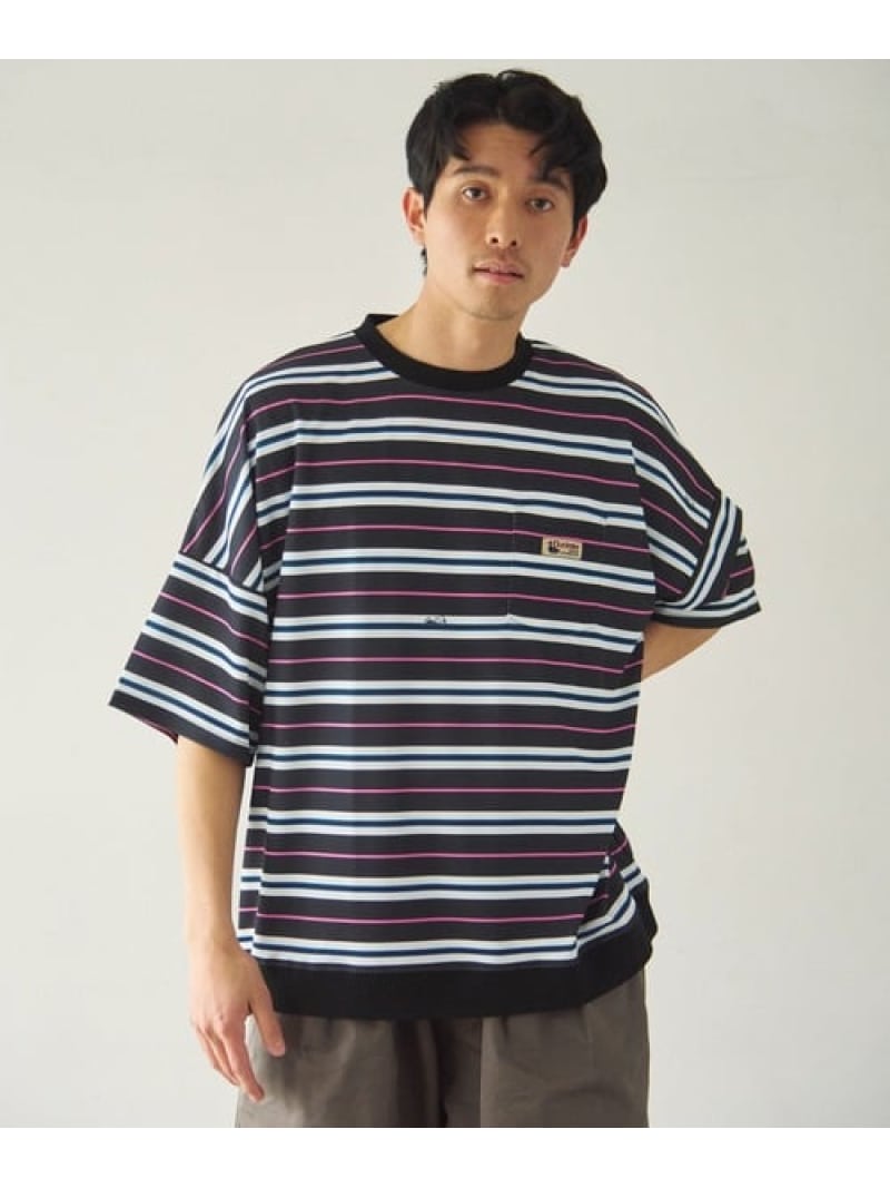 Rakuten - DUCKSTER/ダックスター ダックボーダーポケTEE (MENS) Duckster ゴースローキャラバン トップス カットソー・Tシャツ ブラック ブルー【送料無料】[Rakuten Fashion]