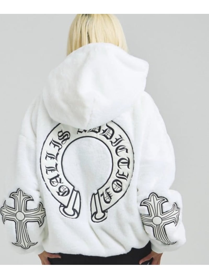 GA CROSS-EMBLEM FUR BLOUSON(MENS) GALLIS ADDICTION ジャックローズ ジャケット・アウター ブルゾン・ジャンパー ブラック ホワイト【送料無料】[Rakuten Fashion]