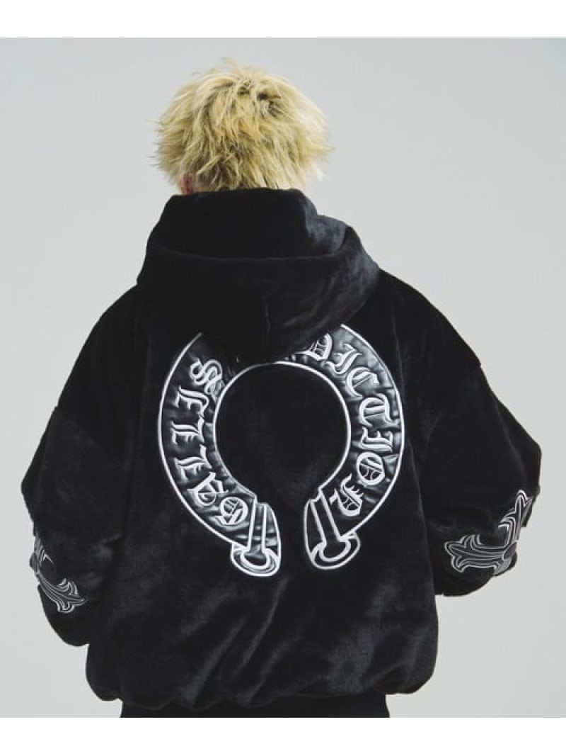 GA CROSS-EMBLEM FUR BLOUSON(MENS) GALLIS ADDICTION ジャックローズ ジャケット・アウター ブルゾン・ジャンパー ブラック ホワイト【送料無料】[Rakuten Fashion]