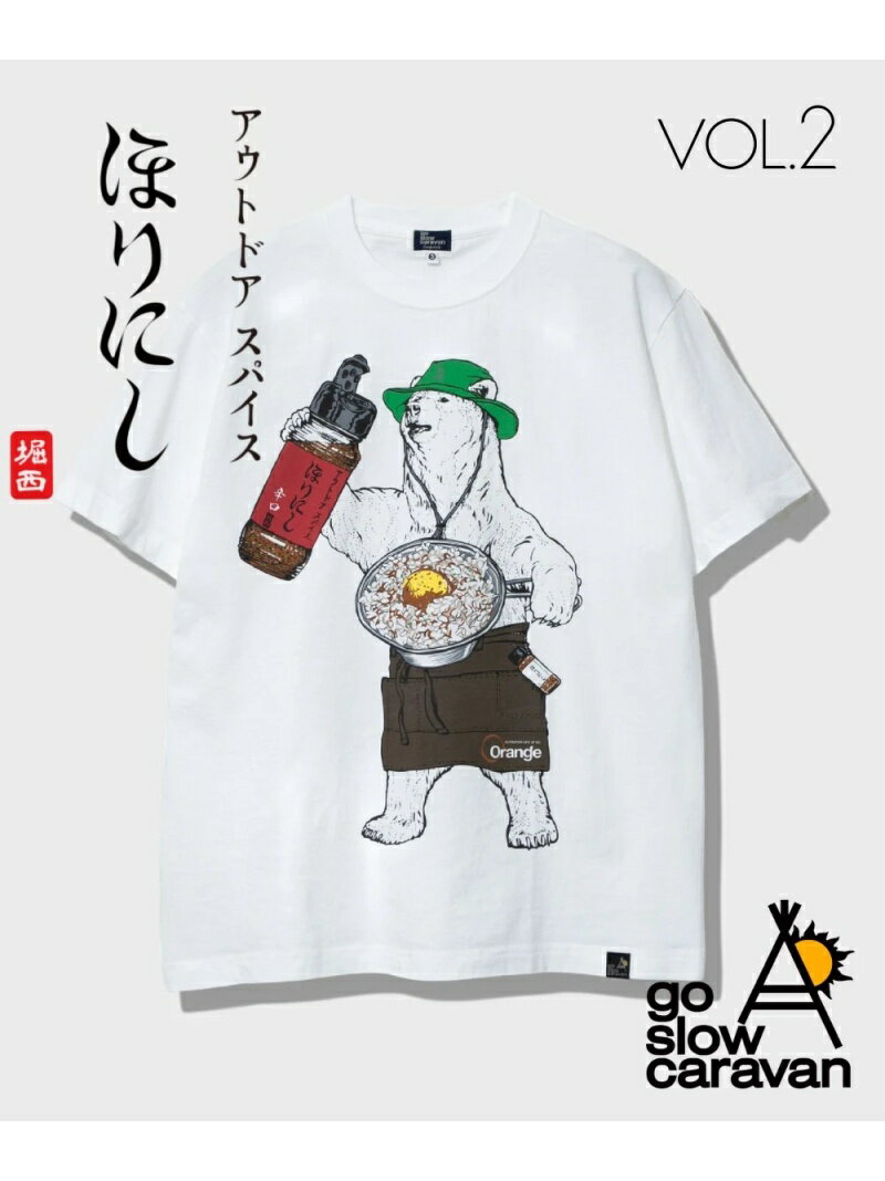 go slow caravan/(M)ほりにし辛口クマTEEvol.2 go slow caravan ゴースローキャラバン カットソー Tシャツ ブラック ホワイト【送料無料】[Rakuten Fashion]