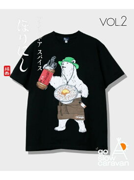 go slow caravan/(M)ほりにし辛口クマTEEvol.2 go slow caravan ゴースローキャラバン カットソー Tシャツ ブラック ホワイト【送料無料】[Rakuten Fashion]