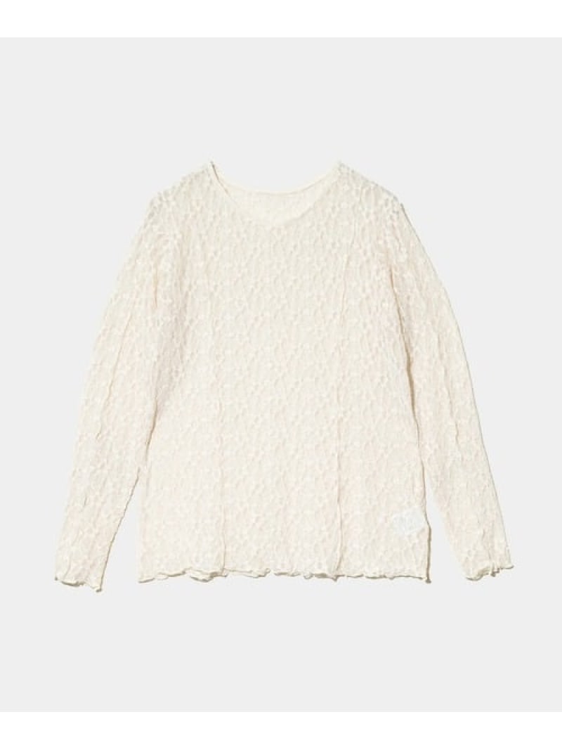 Rakuten - 【SALE／10%OFF】le colis/ルコリ メローストレッチレースロンTEE (WOMENS) GSC WOMENS SELECT ゴースローキャラバン トップス カットソー・Tシャツ ブラック ホワイト【RBA_E】[Rakuten Fashion]