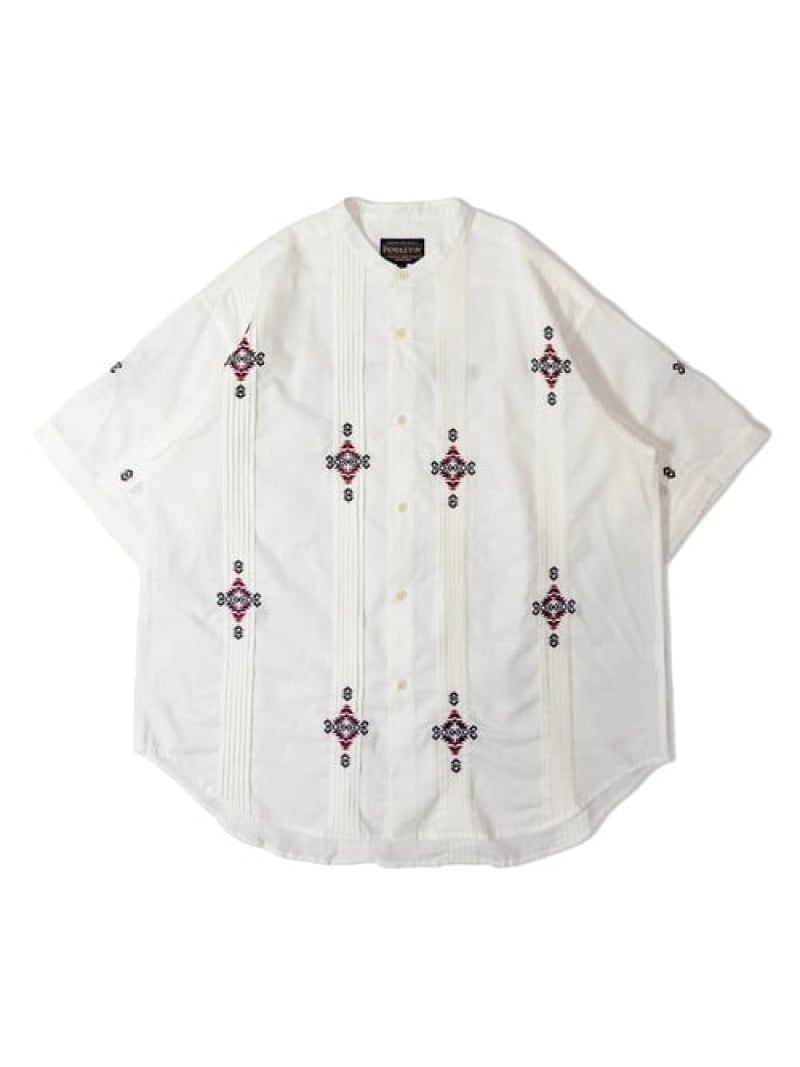 Rakuten - PENDLETON/ペンドルトン Band Collar Shirt S/S(MENS) SELECT BRANDS ジャックローズ トップス シャツ・ブラウス ホワイト【送料無料】[Rakuten Fashion]
