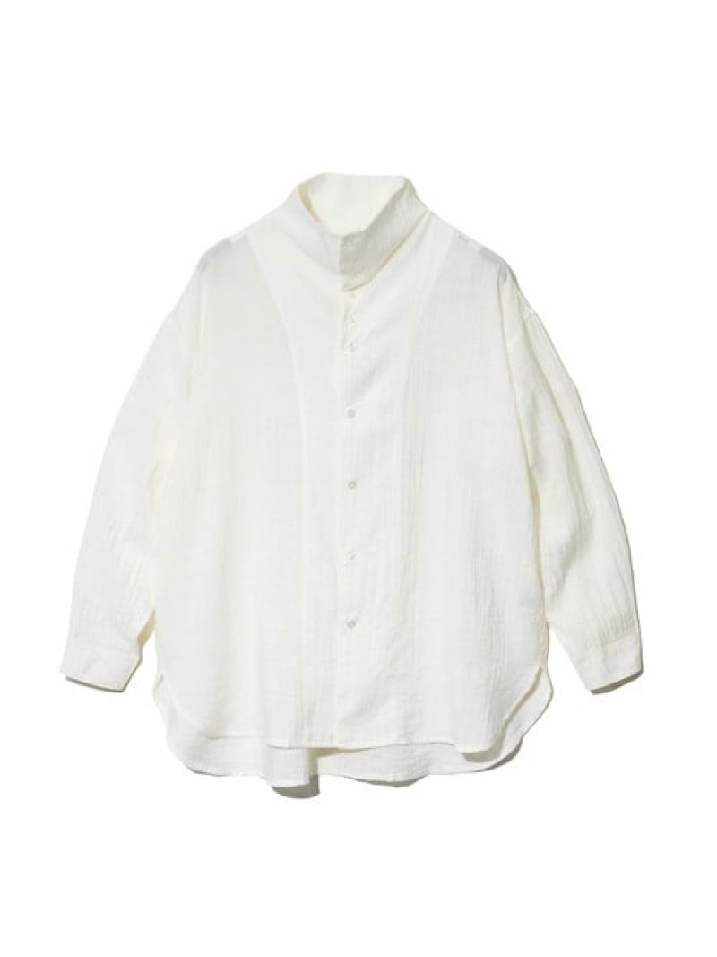 Rakuten - 【SALE／30%OFF】GENTIL/ジャンティー シアー生地オフハイネックシャツ (WOMENS) GSC WOMENS SELECT ゴースローキャラバン トップス シャツ・ブラウス ホワイト ブルー グレー【RBA_E】【送料無料】[Rakuten Fashion]
