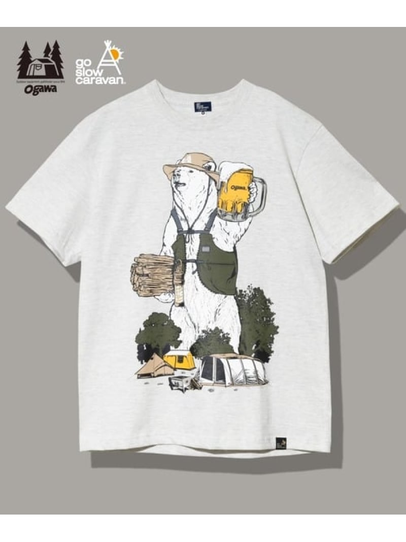 Rakuten - ogawa×gsc キャンパークマ S/S TEE (MENS) go slow caravan ゴースローキャラバン トップス シャツ・ブラウス グレー【送料無料】[Rakuten Fashion]