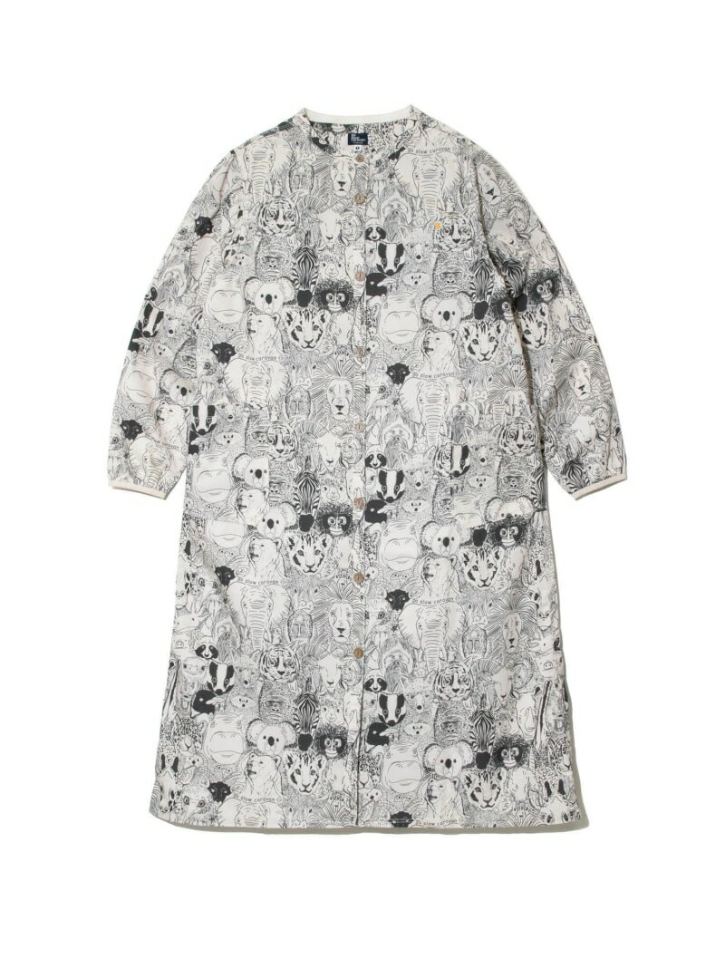 【SALE／10%OFF】GO SLOW CARAVAN/(W)アニマル/カオス ノーカラーシャツワンピース go slow caravan ゴースローキャラバン ワンピース・ドレス シャツワンピース ベージュ【RBA_E】【送料無料】[Rakuten Fashion]