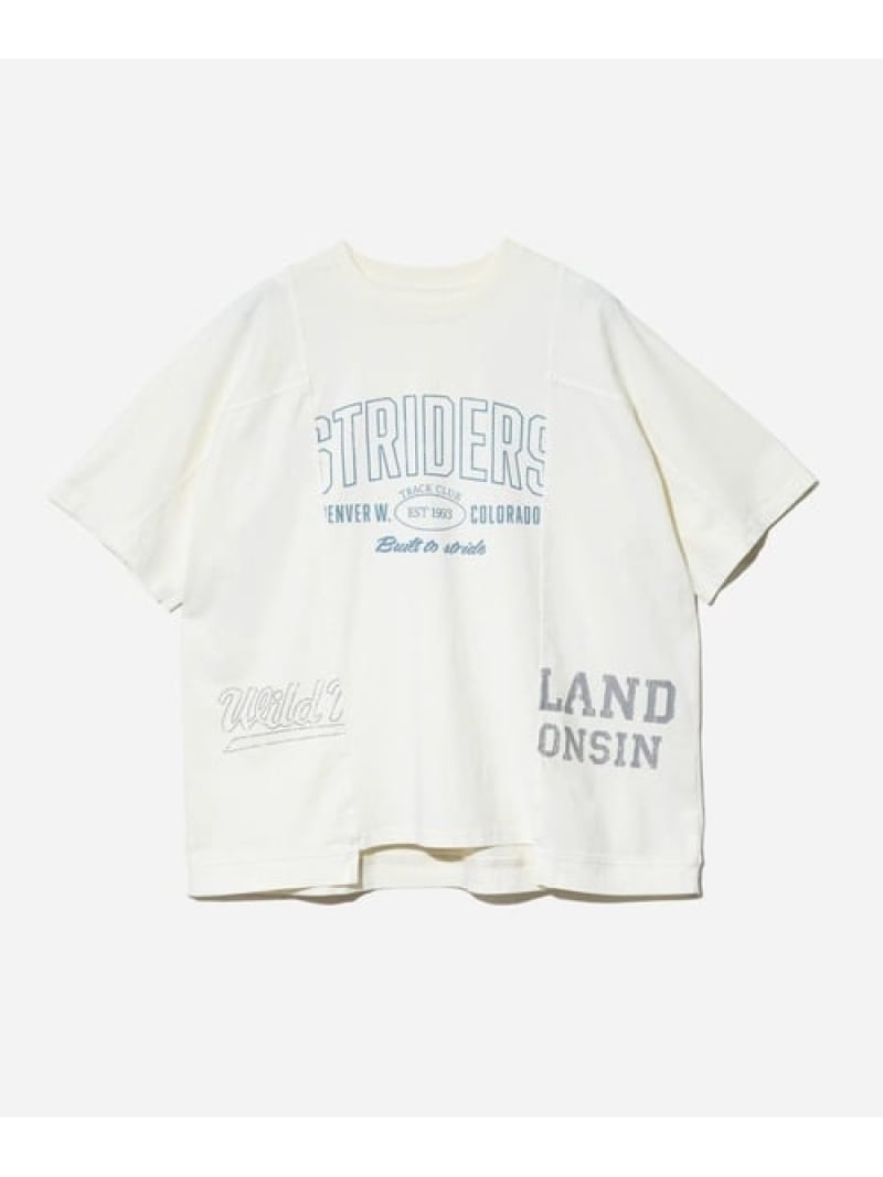 MYKE/ミーカ ピグメント天竺 リメイク風切替プリントTシャツ (WOMENS) GSC WOMENS SELECT ゴースローキャラバン トップス カットソー・Tシャツ ホワイト オレンジ パープル【送料無料】[Rakuten Fashion]