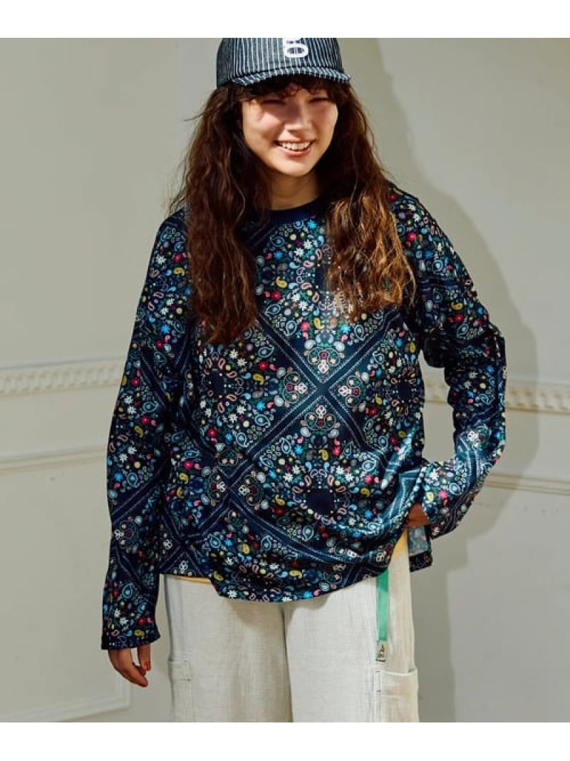 Other - ガラガラロングスリーブTEE (WOMENS) go slow caravan ゴースローキャラバン トップス カットソー・Tシャツ ブラック グリーン【送料無料】[Rakuten Fashion]