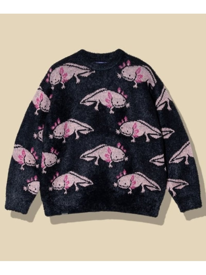 ウーパールーパーシャギー MIX ジャガードニットBIGセーター (MENS) go slow caravan ゴースローキャラバン トップス パーカー・フーディー ブラック【送料無料】[Rakuten Fashion]