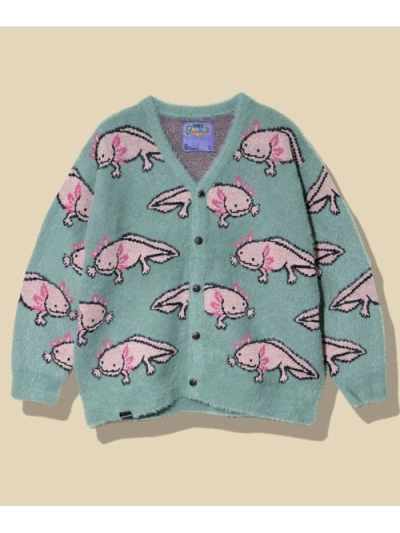 ウーパールーパーシャギー MIX ジャガードニットカーディガン (MENS) go slow caravan ゴースローキャ..