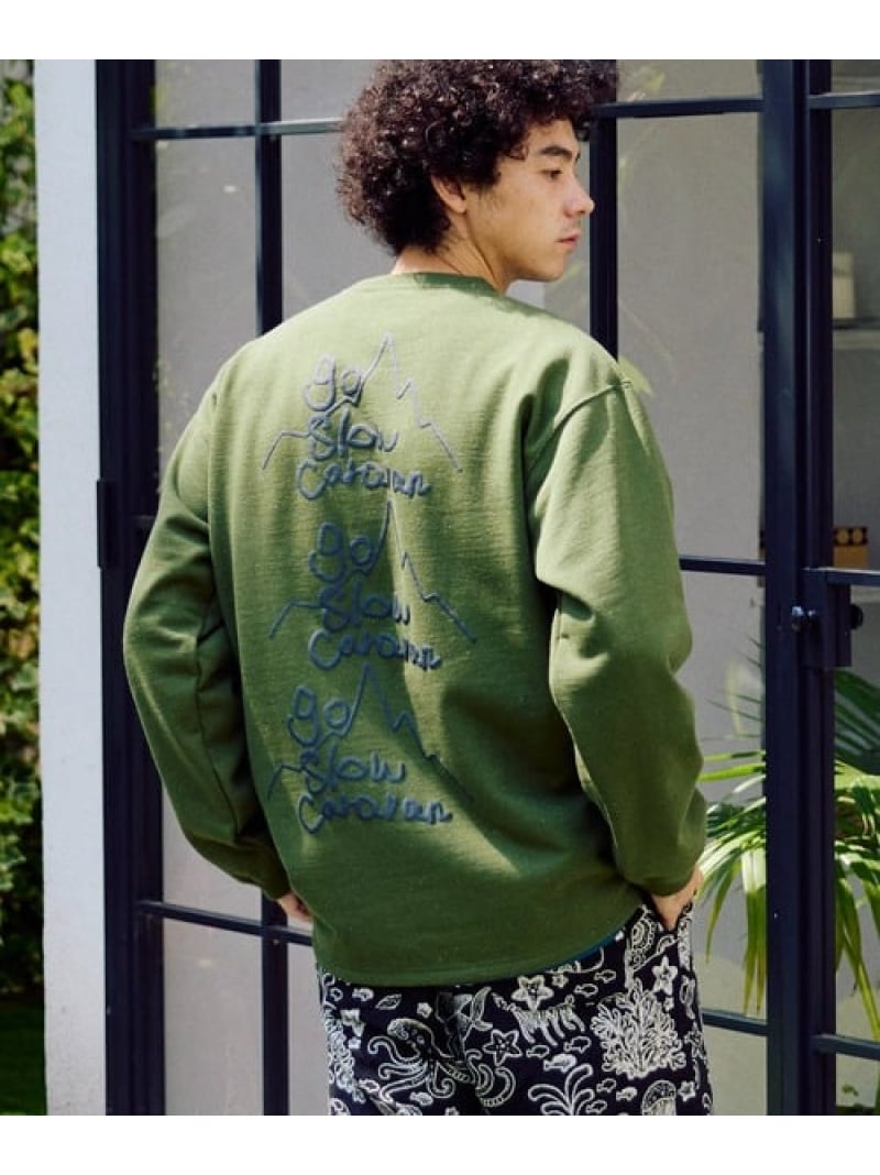 eco lead 裏起毛 GSC LOGO ラウンドクルーネック (MENS) go slow caravan ゴースローキャラバン トップス スウェット・トレーナー グレー グリーン オレンジ【送料無料】[Rakuten Fashion]