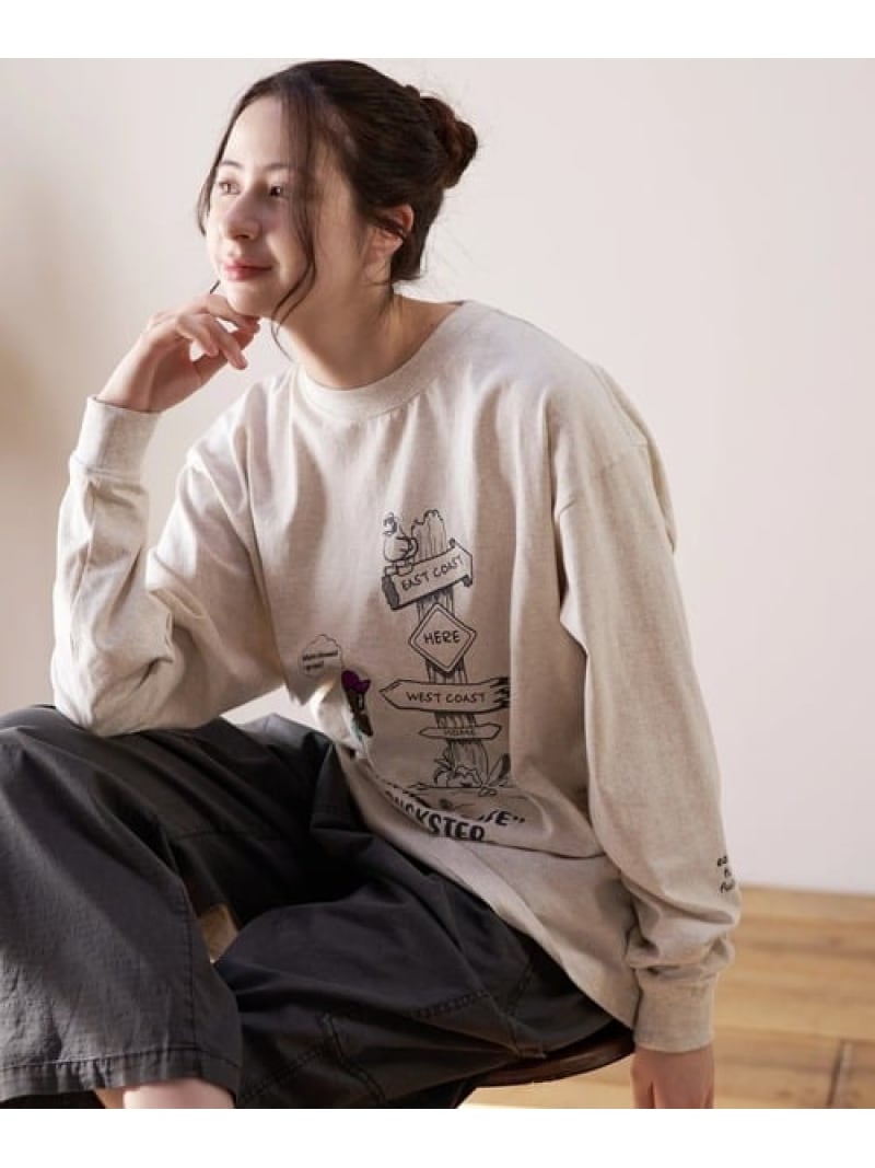 Rakuten - 【SALE／30%OFF】DUCKSTER/ダックスター 吸水速乾天竺 刺繍L/STEE《AN RUSH LIFE》 (MENS) Duckster ゴースローキャラバン トップス カットソー・Tシャツ ピンク ブラック【RBA_E】【送料無料】[Rakuten Fashion]