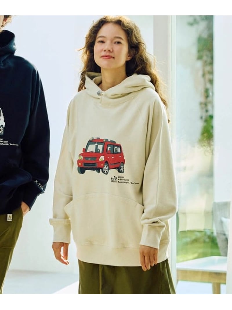 Rakuten - 【NISSAN×go slow caravan】空紡糸裏毛 X-TRAIL コンチョプルパーカー (MENS) go slow caravan ゴースローキャラバン トップス スウェット・トレーナー ホワイト ブラック【送料無料】[Rakuten Fashion]