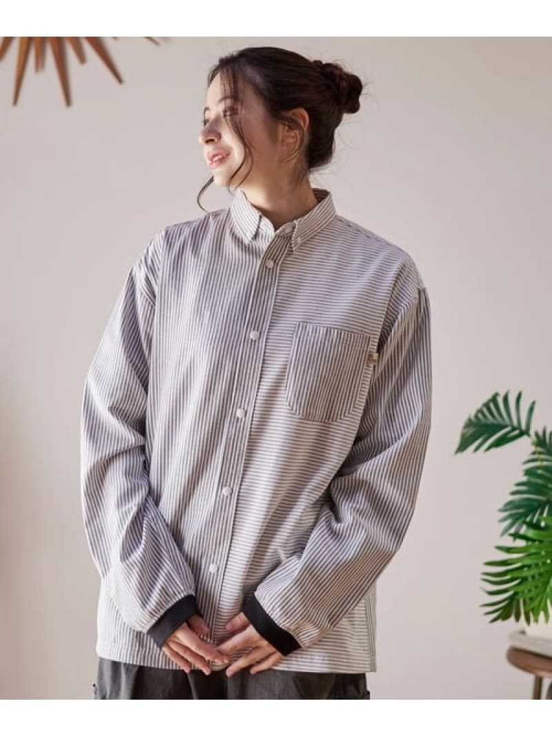 Rakuten - 【SALE／30%OFF】DUCKSTER/ダックスター B.D配色切替ストライプシャツ (MENS) Duckster ゴースローキャラバン トップス シャツ・ブラウス ネイビー ブラック グリーン【RBA_E】【送料無料】[Rakuten Fashion]
