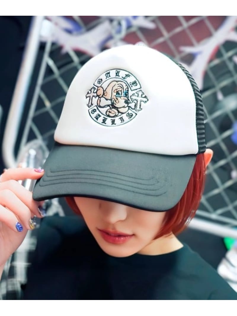 Rakuten - 【GALFY×GALLIS ADDICTION】別注ガリノキャップ GALLIS ADDICTION ジャックローズ 帽子 キャップ ホワイト ブラック【送料無料】[Rakuten Fashion]
