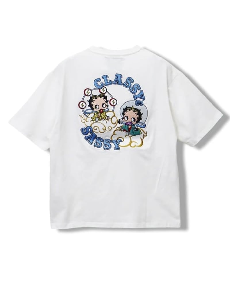 Rakuten - BETTY/ベティ 風神雷神TEE(MENS/WOMENS) CORISCO サンコーバザール トップス カットソー・Tシャツ ホワイト ブラック【送料無料】[Rakuten Fashion]