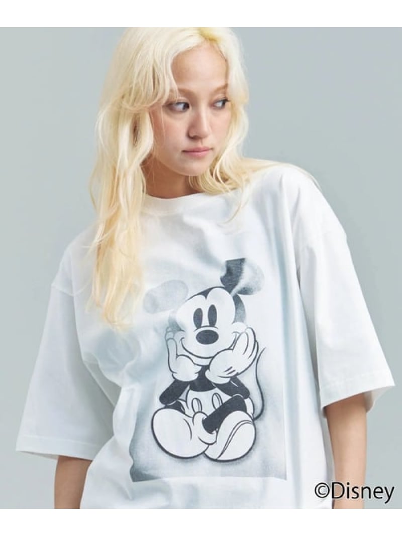 JOHNBULL/ジョンブル MICKEY MOUSE S/S Tee. Print(MENS) SELECT BRANDS ジャックローズ トップス カットソー・Tシャツ グレー ホワイト