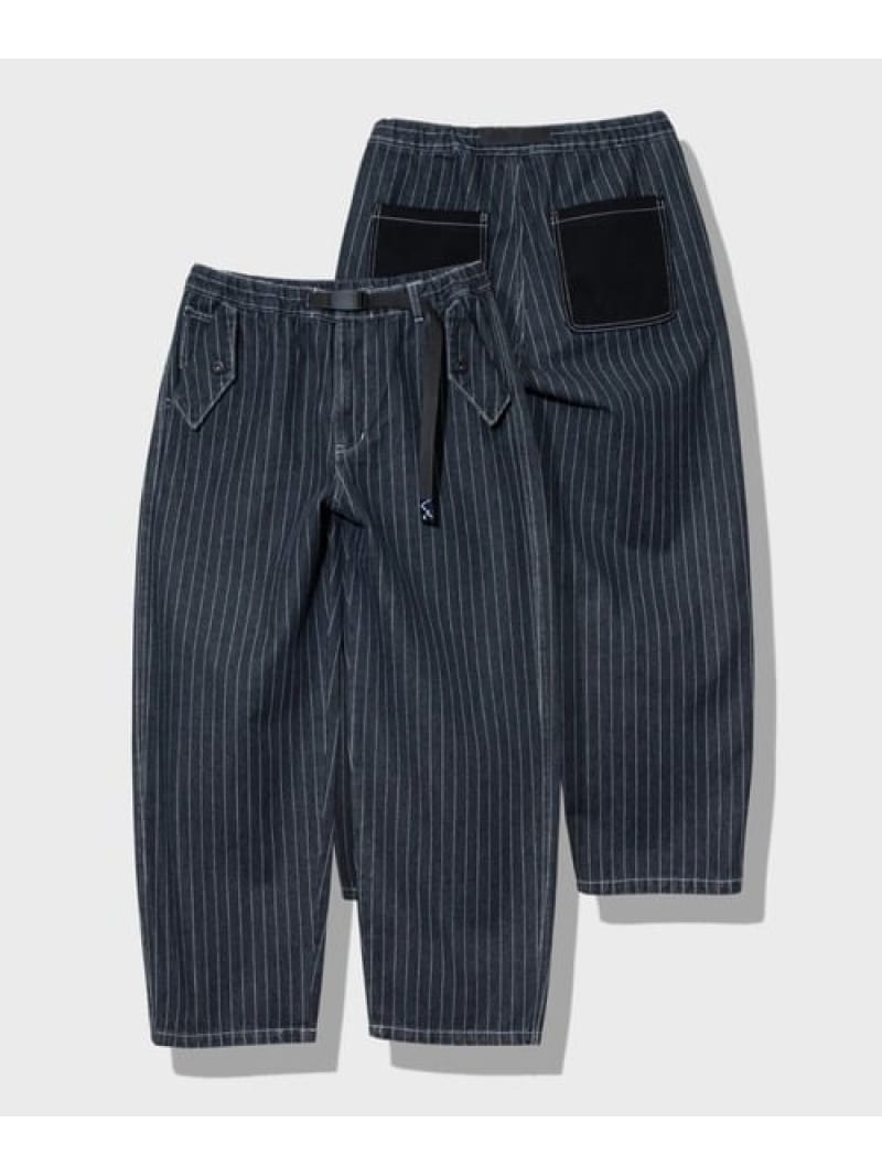 Mountain Mania/マウンテンマニア Pin-Stripe Denim Pants (MENS) Mountain Mania ゴースローキャラバン パンツ その他のパンツ ブルー ブラック
