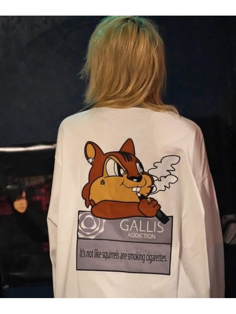 Rakuten - 【SALE／60%OFF】GARISU-電子すもーくリンガーロンT(MENS) GALLIS ADDICTION ジャックローズ トップス カットソー・Tシャツ ホワイト ブラック【RBA_E】[Rakuten Fashion]