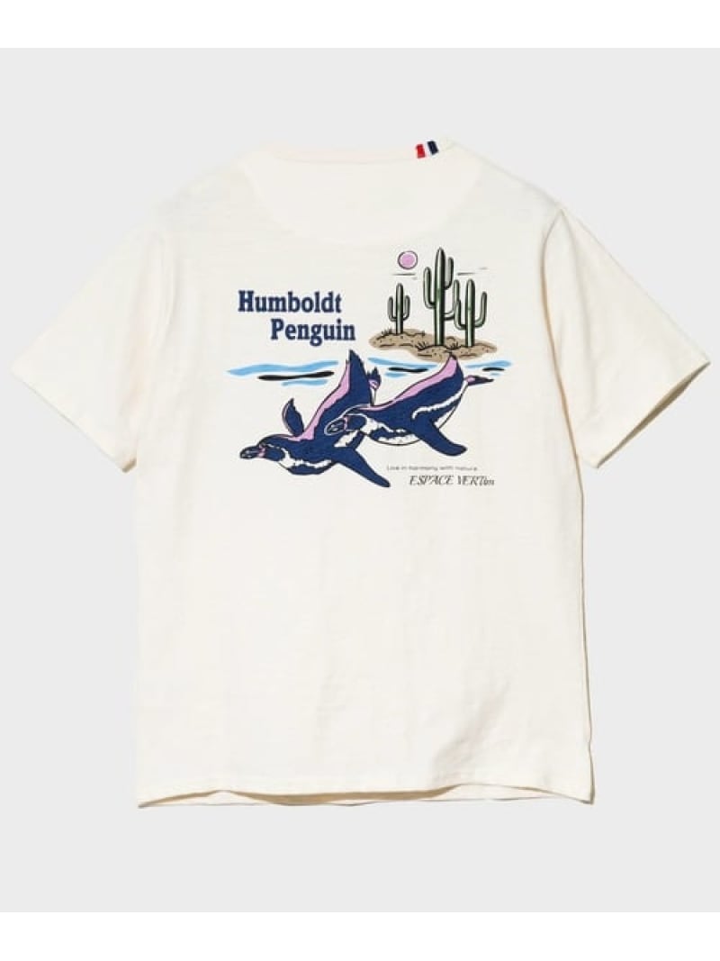 ESPACE VERT/エスパスヴェール ペンギンアート S/S TEE (MENS) GSC MENS SELECT ゴースローキャラバン トップス カットソー・Tシャツ ベージュ ブルー
