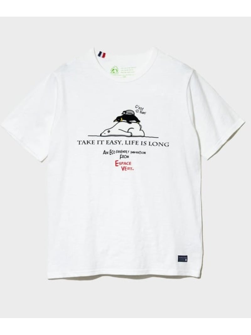 Rakuten - 【GSC別注】ESPACE VERT/エスパスヴェール ペンギンスリープ S/S TEE (MENS) GSC MENS SELECT ゴースローキャラバン トップス カットソー・Tシャツ ネイビー ホワイト【送料無料】[Rakuten Fashion]