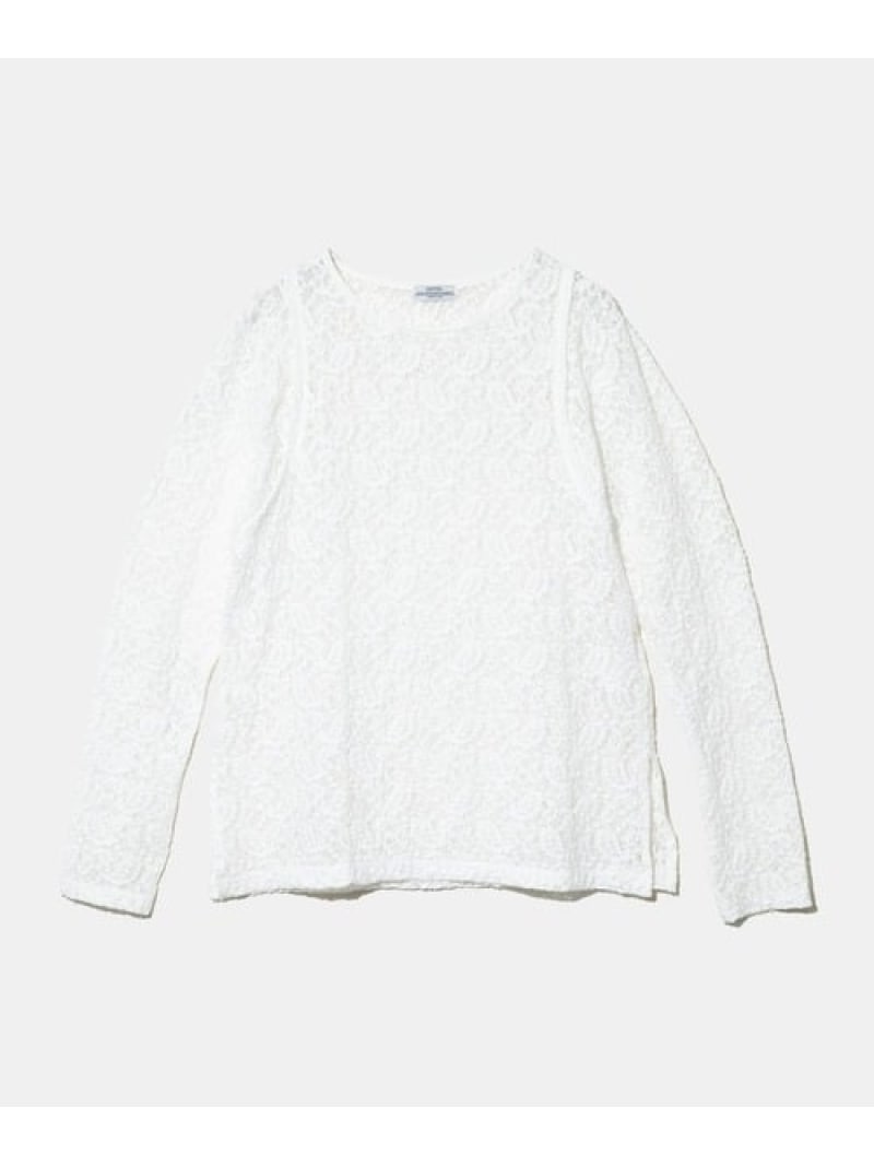 Rakuten - GENTIL/ジャンティー レースフェイクレイヤーPO (WOMENS) GSC WOMENS SELECT ゴースローキャラバン トップス カットソー・Tシャツ ホワイト ブラック【送料無料】[Rakuten Fashion]