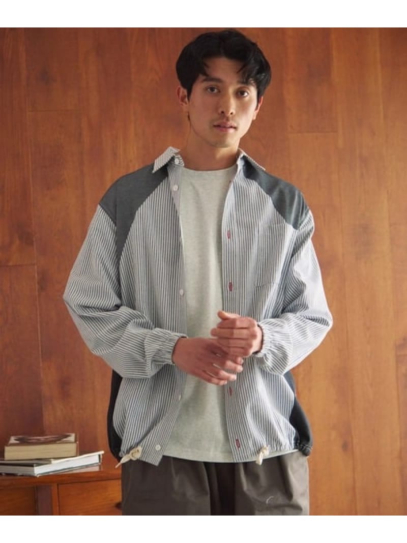Rakuten - DUCKSTER/ダックスター ペンタゴン切替コーチシャツ (MENS) Duckster ゴースローキャラバン トップス シャツ・ブラウス ブラック グリーン ネイビー【送料無料】[Rakuten Fashion]