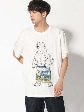 [Rakuten Fashion]go slow caravan/(M)USA/C 天竺 相撲クマSP SS TEE go slow caravan ゴースローキャラバン カットソー Tシャツ ベージュ ホワイト【送料無料】