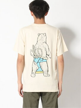 [Rakuten Fashion]go slow caravan/(M)USA/C 天竺 相撲クマSP SS TEE go slow caravan ゴースローキャラバン カットソー Tシャツ ベージュ ホワイト【送料無料】