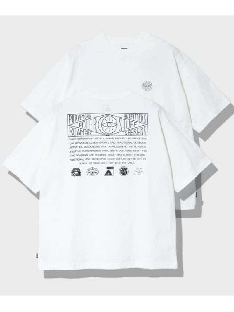 Rakuten - POLeR/ポーラーHISTORY RELAX FIT TEE (MENS) GSC MENS SELECT ゴースローキャラバン トップス カットソー・Tシャツ ブラック ホワイト【送料無料】[Rakuten Fashion]