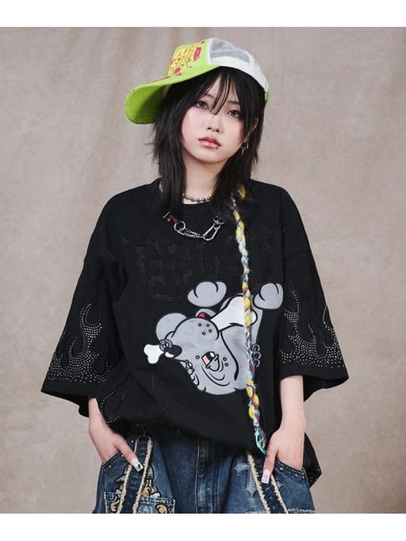 GALFY/ガルフィー ファイヤーピカピカTee SS(MENS) SELECT BRANDS ジャックローズ トップス カットソー・Tシャツ ブラック ブルー