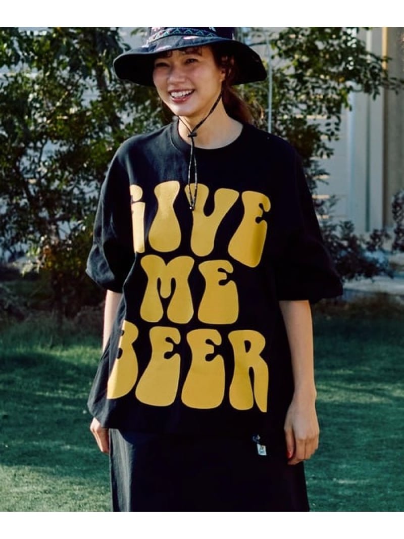 Rakuten - USA/C GIVE ME BEER! ゆったり TEE (MENS/WOMENS) go slow caravan ゴースローキャラバン トップス カットソー・Tシャツ イエロー ブラック【送料無料】[Rakuten Fashion]